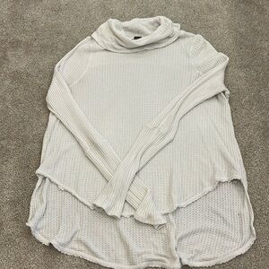 White free people waffle knit top